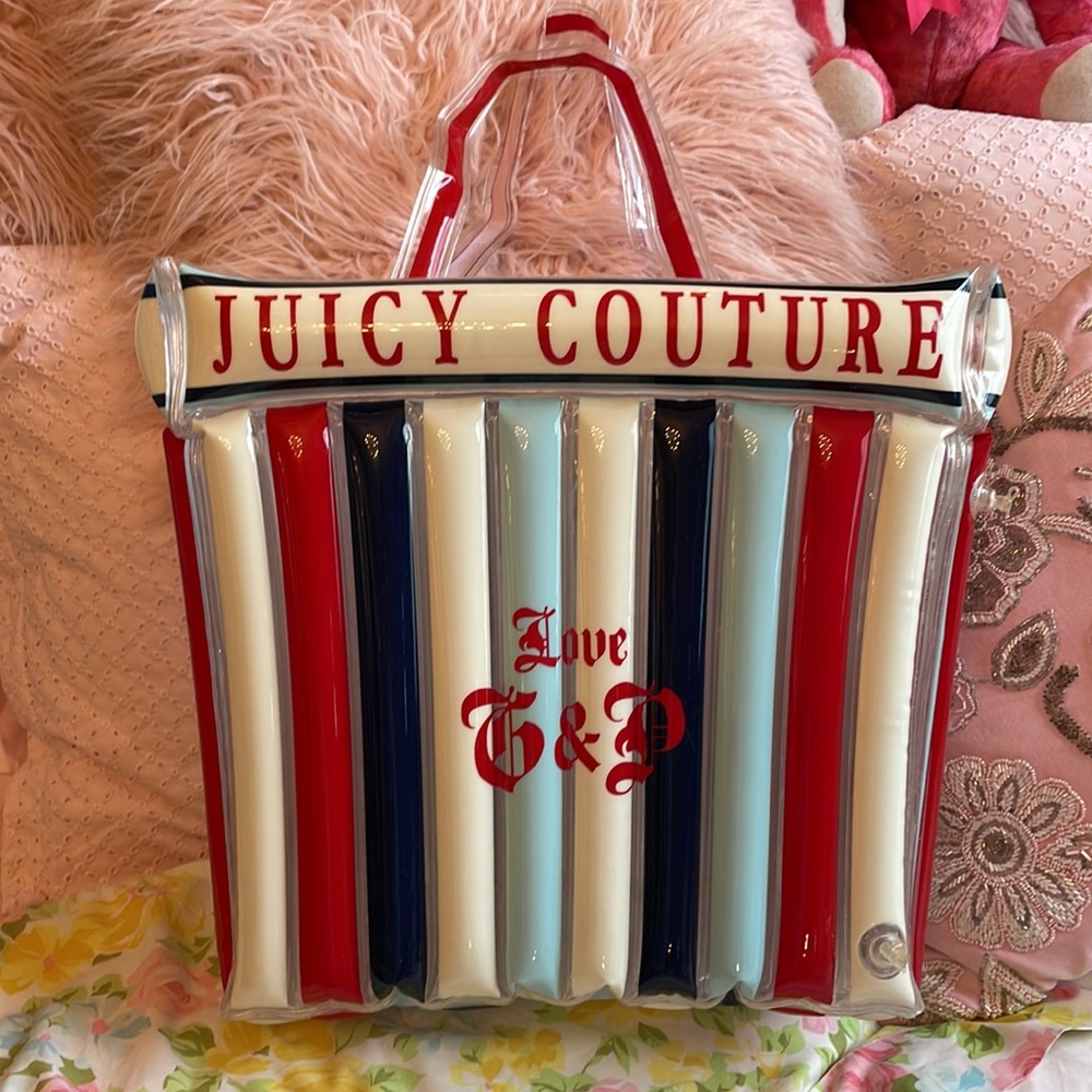 Vintage Juicy Couture blow up inflatable beach tote RARE Y2K